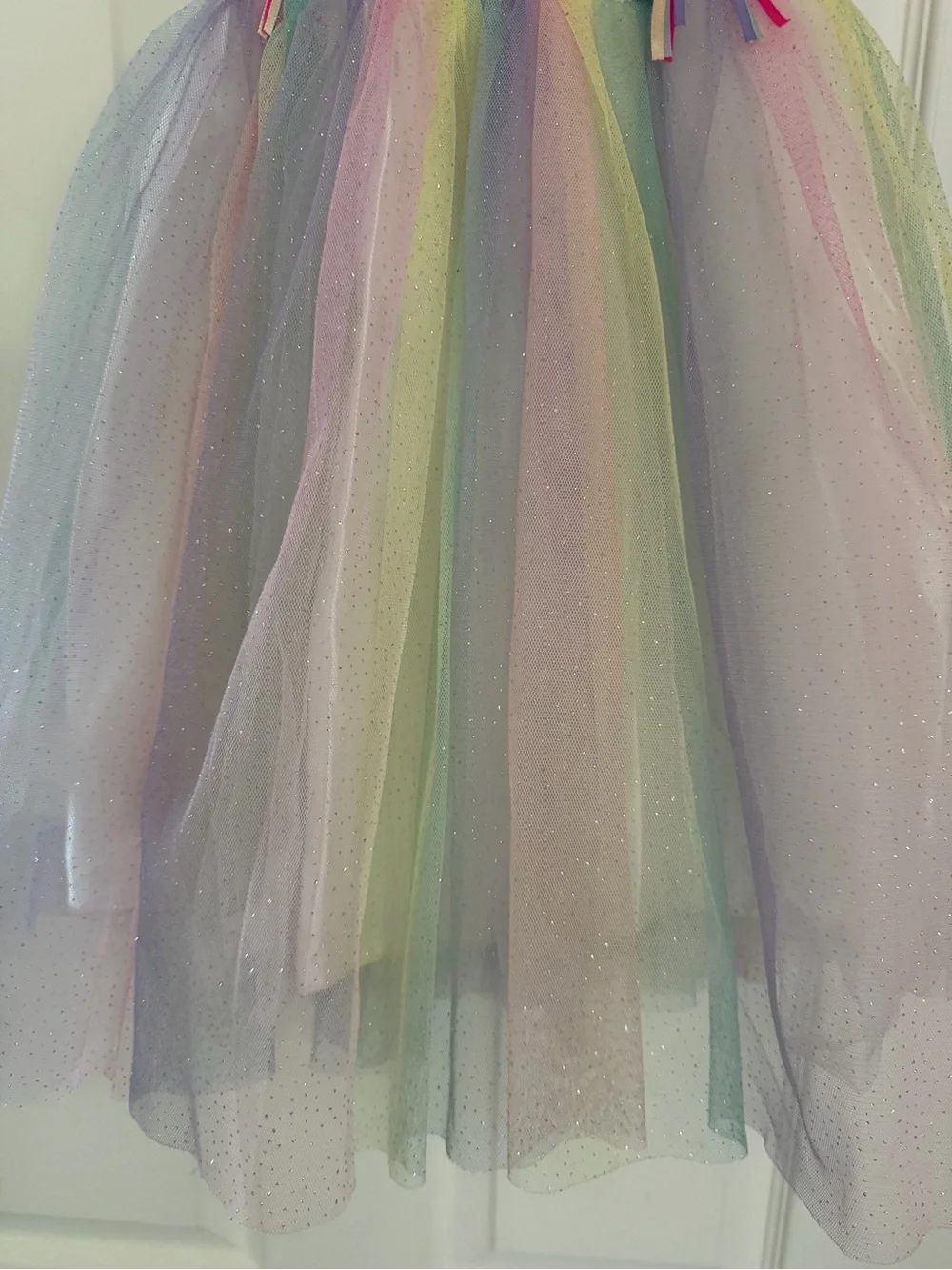 Souza Girls' Pastel Rainbow Tulle Costume Dress with Star Appliqués